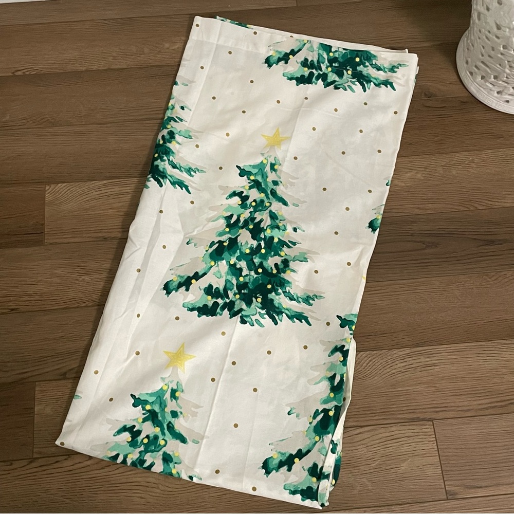 Festive Christmas Tree Fabric Shower Curtain